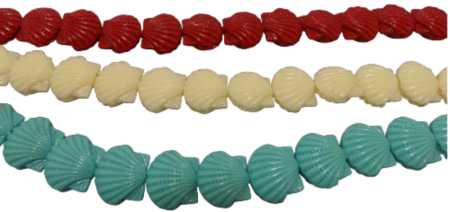 H.IRIS-611 HILOS VIEIRA RESINA  rojo/turq./marfil