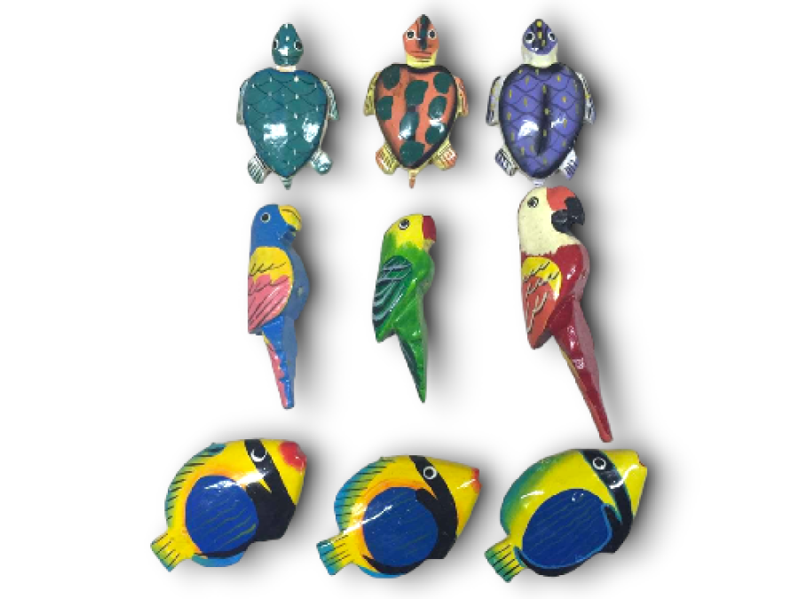 ANIMALES MADERA COLOR 07cm 3 mod.