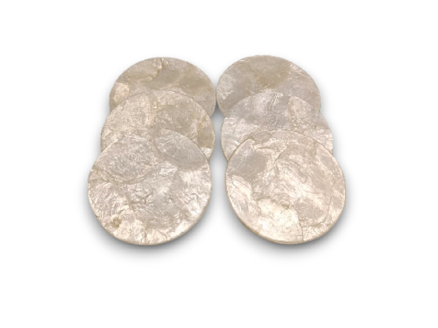 SET 6 POSAVASOS SIMPLE CAPIZ GRUESO REDONDO 10cm