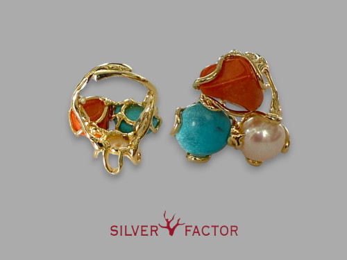 ANI.AG.DORADO TRICOLOR PERLA/TURQUESA/C,DEEPS