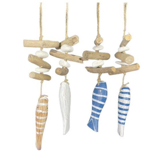 DECO PEZ RAYADO SIMPLE 40x13x04cm 4 colores (pack 12 und)