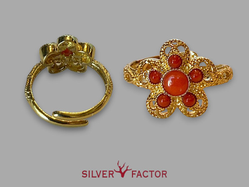 ANI.AG. FILIGRANA DORADO FLOR MEDITERRANEO CABUJONES