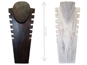 BUSTO MADERA MULTI 40cm marron/blco.