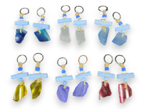 LLAVEROS CRISTAL MARINO 6 colors pack 12