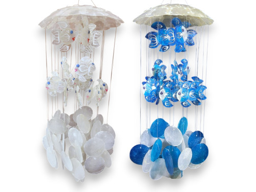 MOVIL CAPIZ 20CM PECES AROS